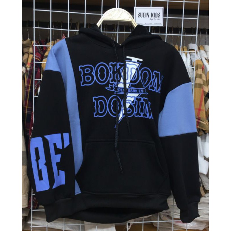 (ảnh thật) Áo hoodie nỉ lót lông BOKDOM sz 35-50kg màu cam đen SBAN45 xanh đen SBAN46