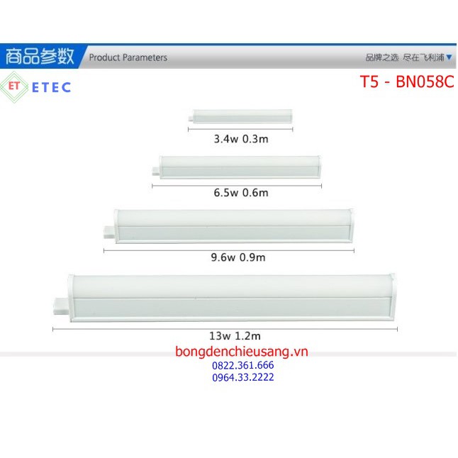 Máng Đèn LED Tube T5 Batten BN058C Led3 L300