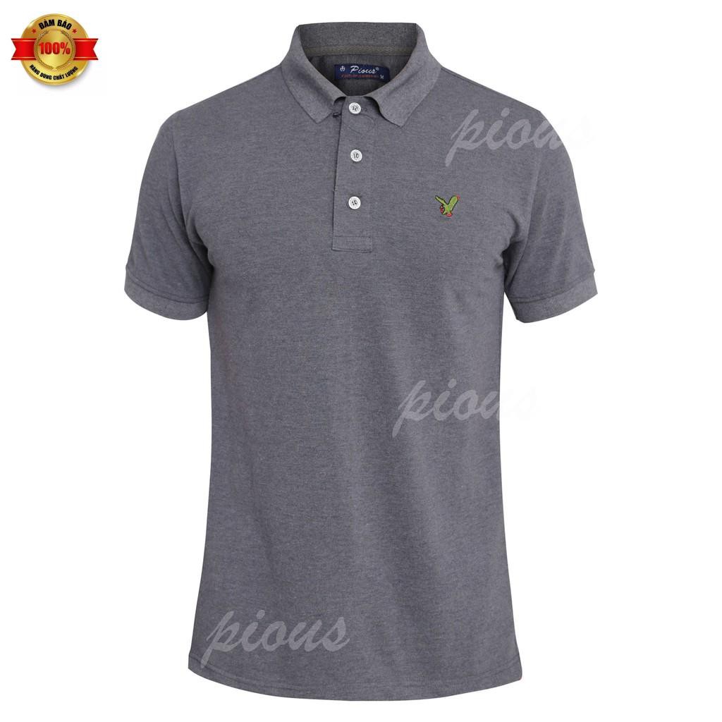 Áo thun nam cá sấu cotton cao cấp trơn ngắn tay TTGAPO (màu xám đậm)