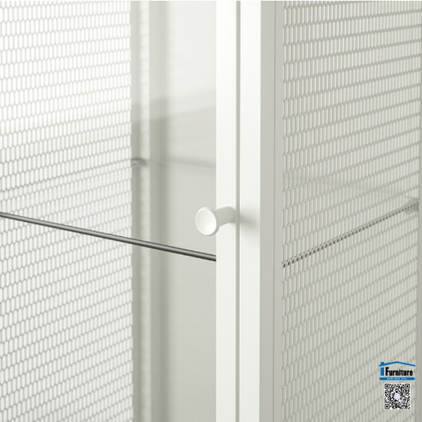 TỦ CÓ CỬA KÍNH BAGGEBO IKEA - TRẮNG 34x30x116 cm