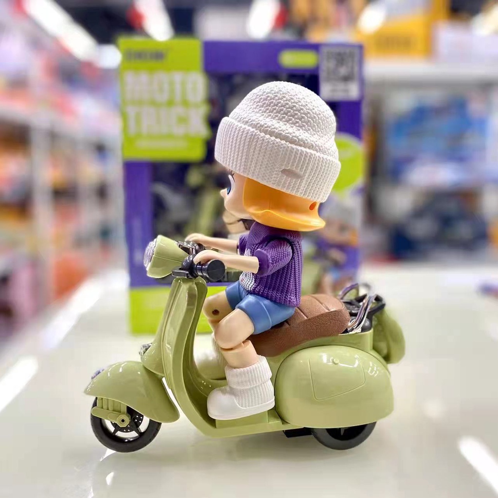 Mô Hình Xe Mô Tô Điện Xoay 360 Độ Đồ Chơi Vui Nhộn Cho Bé