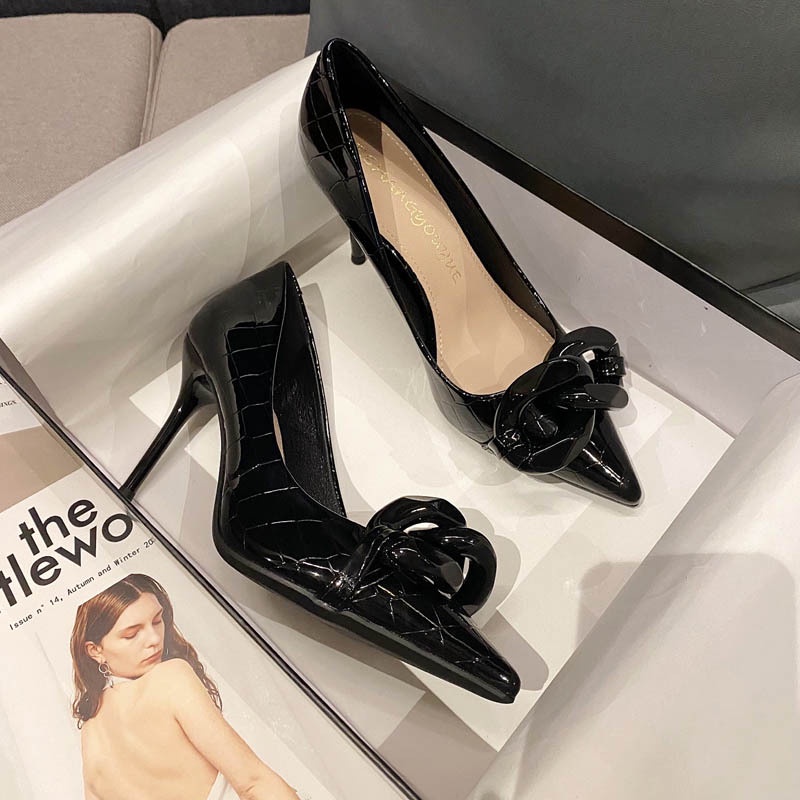 Giày Cao Gót 7cm 9cm Mũi Nhọn Quyến Rũ Thời Trang Phong Cách Hàn Quốc