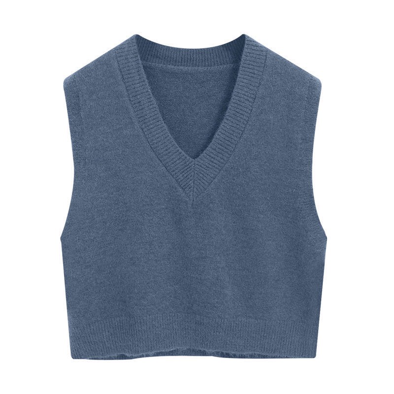 Áo gile len nữ, áo len dệt kim đơn giản dáng ngắn cực xinh cho chị em | BigBuy360 - bigbuy360.vn