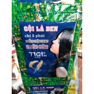 Dầu gội đen tóc 10 GÓI - Phủ bạc tại nhà đen tóc Gội là đen tigi, nhân sâm Hàn Quốc