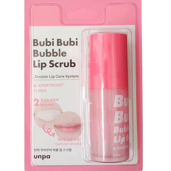 Tẩy da chết môi Unpa Bubi Lip Scrub 10ml - dạng sủi bọt - Tẩy tế bào chết môi