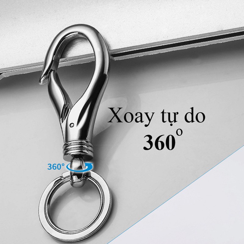 {Hàng Chất Giá Tốt} Móc Treo Chìa Khóa Ôtô Xe Máy Honest BCK2-675 Có Móc Đỉa Quần Xoay 360°