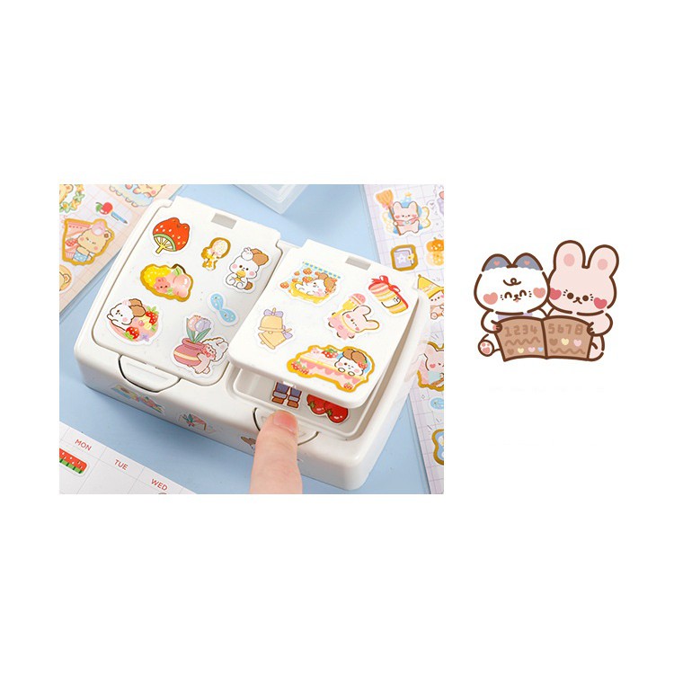 Sticker - nhãn dán hoạt hình hoạt - hình động vật trang trí sổ tay - DIY 9cm x 17cm