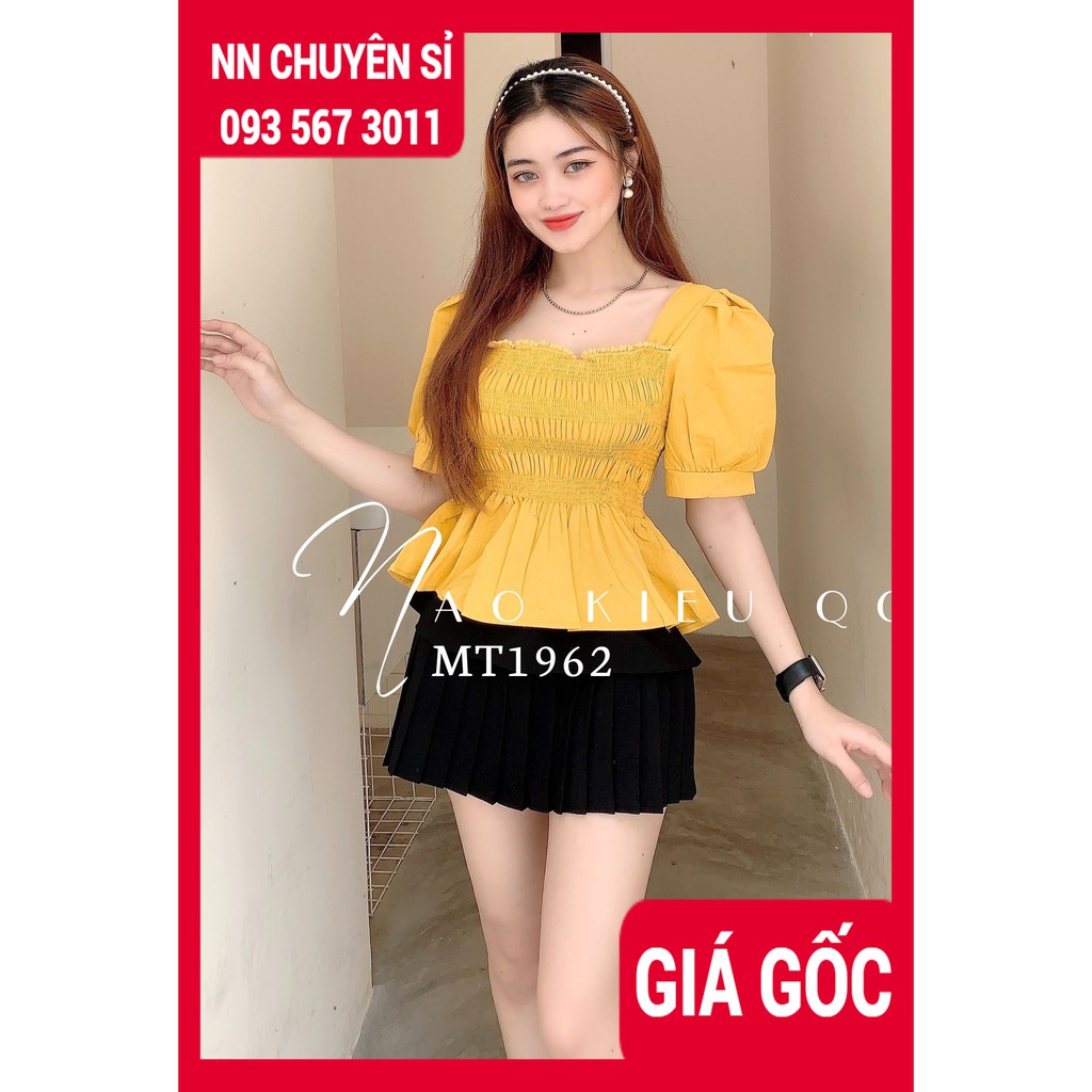 HÀNG ĐẸP ⚡ ÁO NHÚNG TAY BÚP MT MT1962 ⚡ ÁO KIỂU QC ⚡ ÁO KIỂU  CÔNG SỞ