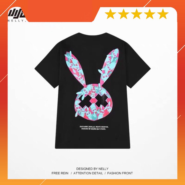 Áo phông in hinh thỏ   ⚡𝐅𝐑𝐄𝐄𝐒𝐇𝐈𝐏 ⚡Áo phông cotton chất đẹp mát, áo unisex, áo phông trắng đen aothun268