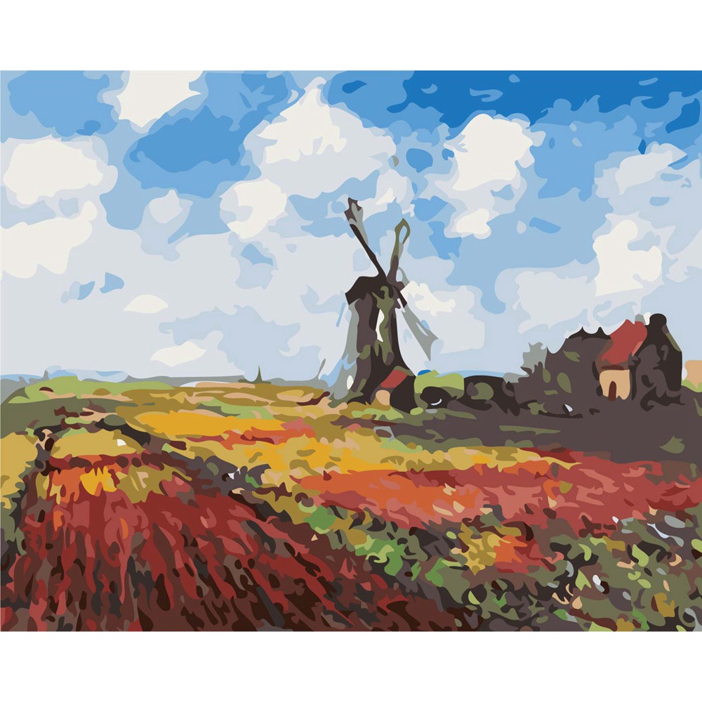 Bộ Tranh Sơn Dầu 40x50cm Tự Làm Hình Phong Cảnh Đường Phố