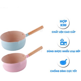 Quánh Sâu Lòng 18cm Phủ ceramic Chiên Rán Chống Dính Đáy Từ Vân Tổ Ong ( CÒN MÀU XANH)