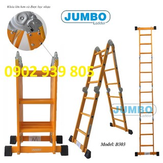Thang nhôm gấp đa năng 4 đoạn B303 thang M tĩnh điện LH Ngay ạ