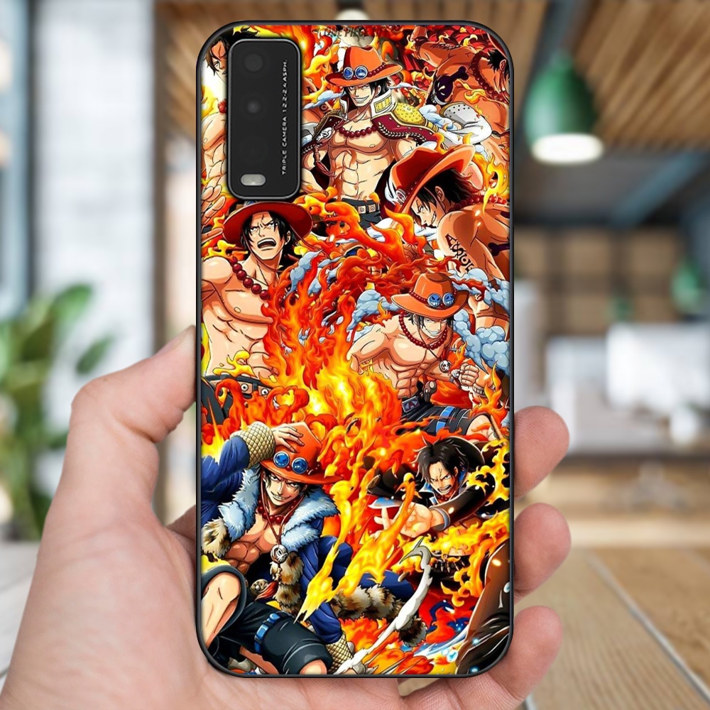 Ốp lưng Vivo Y20, Y20s, Y12s viền đen in hình Ace One Piece