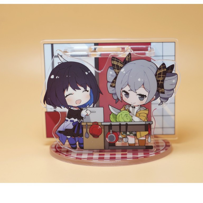 Mô hình Acrylic Standee HONKAI IMPACT 3 ver Ăn Uống Couple Chibi Cute Anime