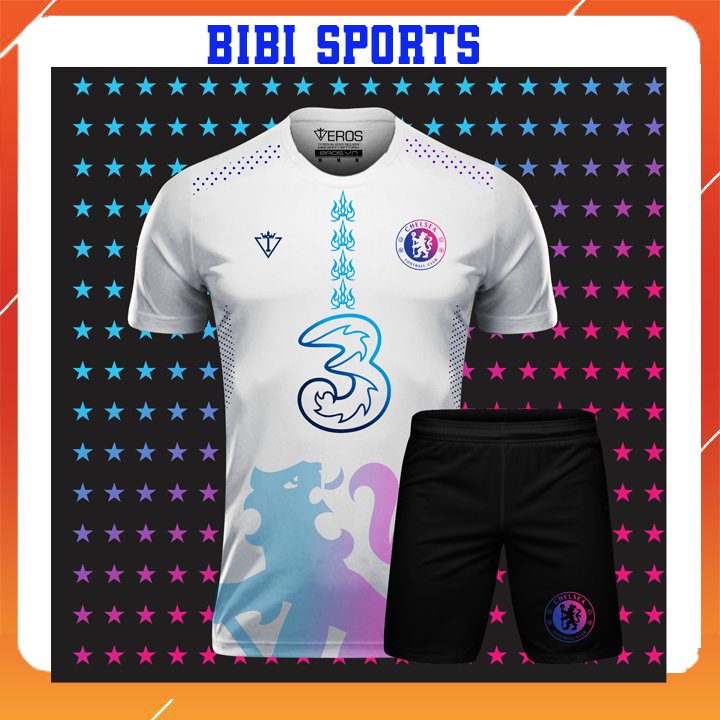 Bộ quần áo đá bóng nam áo đá banh in tên CLB Chelsea BIBI SPORT đồ thể thao trẻ em thun lạnh mẫu mới nhất 2021-2022