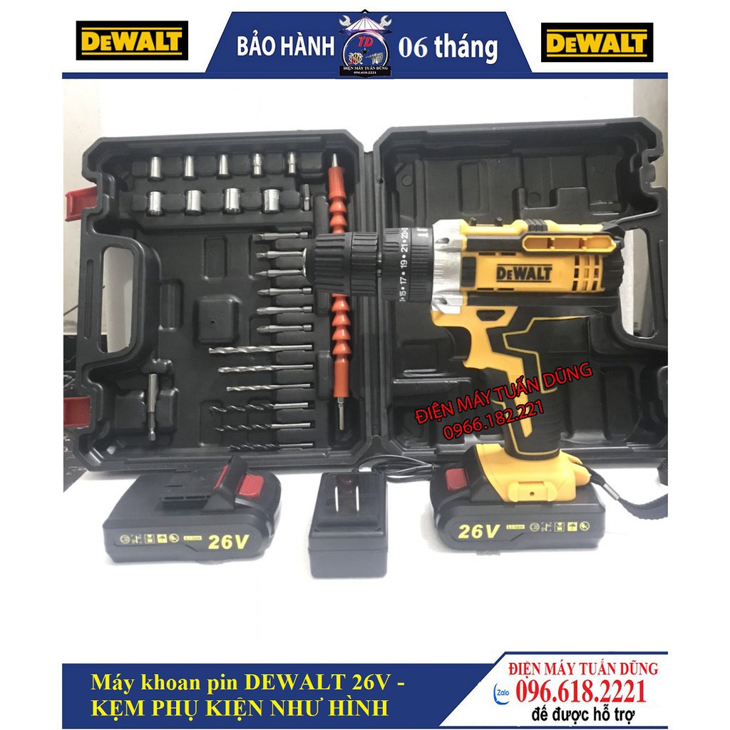 [GIÁ ƯU ĐÃI] Máy khoan Bắt vít Cầm tay DEWALT PIN 26V ( CÓ BÚA )  KHOAN BÊ TÔNG