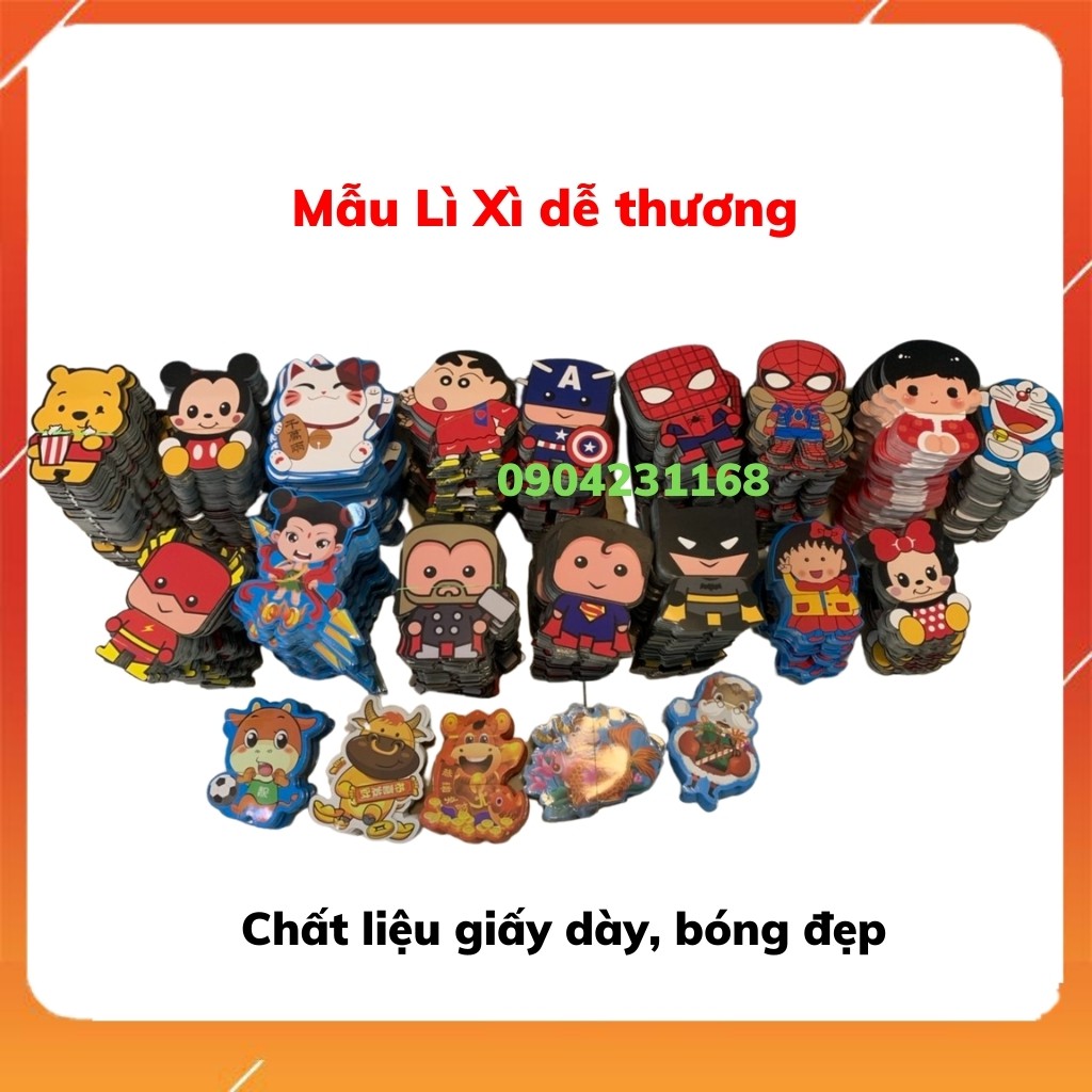 Lì Xì Hoạt Hình Mẫu Mới - Giá Tại Xưởng - Combo 5 chiếc