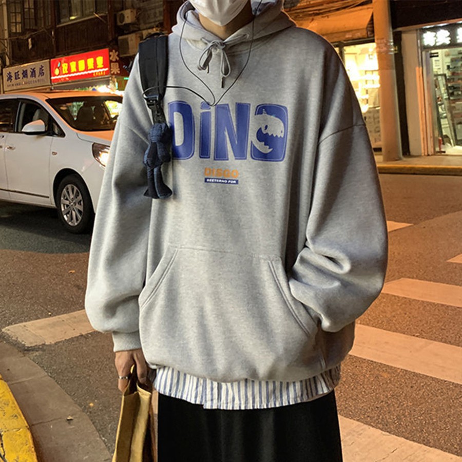Áo mũ Hoodie Unisex MonsterX Dino form rộng 5 màu nỉ bông cặp đôi nam nữ Oversize Ulzzang thu đông | BigBuy360 - bigbuy360.vn