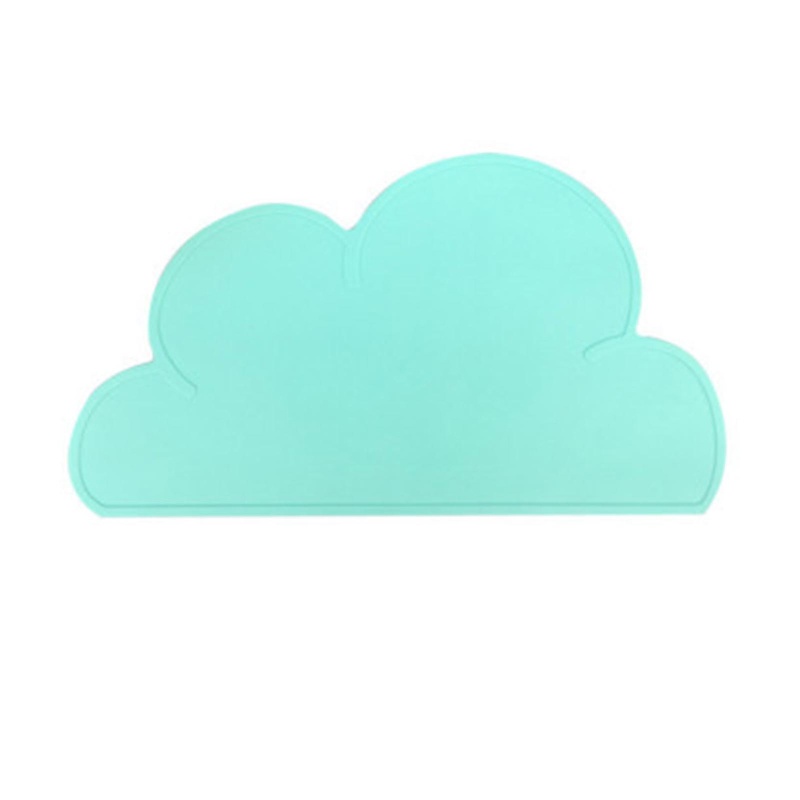 Tấm Lót Bàn Ăn Bằng Silicone Không BPA Chống Trượt Hình Đám Mây Nhỏ Gọn Có Thể Tái Sử Dụng Cho Trẻ Em