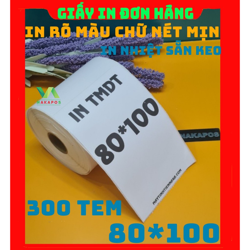 [COMBO 20 CUỘN] Giấy vận đơn 80x100 in đơn GHN, GHTK, NINJAVAN, VITELL... JT in đơn hàng In nhãn dán tem vận chuyển