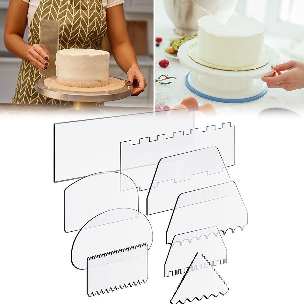 Set 9 Dụng Cụ Làm Mịn Răng Cưa Trang Trí Bánh Trong Suốt