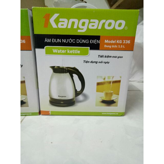 Freeship Bình đun nước kangaroo KG 336 1.5L chính hãng