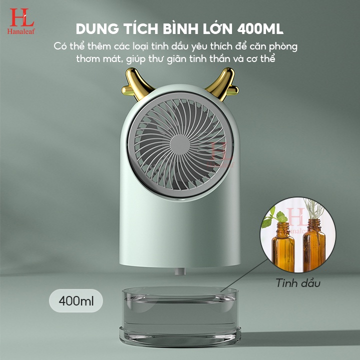 Quạt phun sương tích điện mini HL, tiện dụng cho văn phòng, điều hòa hơi nước cá nhân 3 chế độ gió