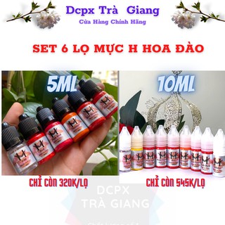Set 6 lọ mực hoa đào chọn màu bong đậm - mực hoa đào usa