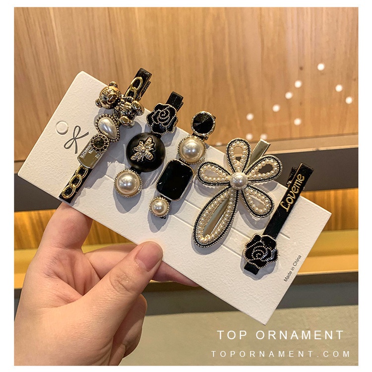 Kẹp Tóc Hàn Quốc Đính Đá Ngọc Trai Phụ Kiện Thời Trang Cho Nữ AB051