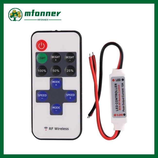 Điều Khiển Từ Xa 11 Nút Bấm 5-24v Cho Dây Đèn Đơn Sắc