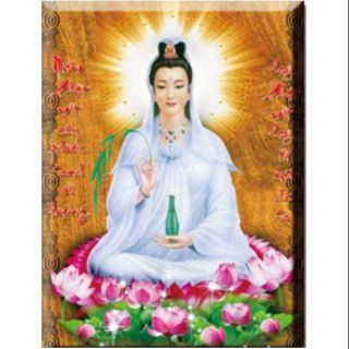 Tranh đính đá Mẹ Quan Thế Âm Bồ Tát (57x75)