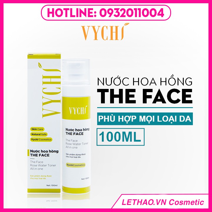[CHÍNH HÃNG] Toner hoa hồng -THE FACE Rose water toner all in one - Phù hợp cho da nhạy cảm (100ml)-Vychi