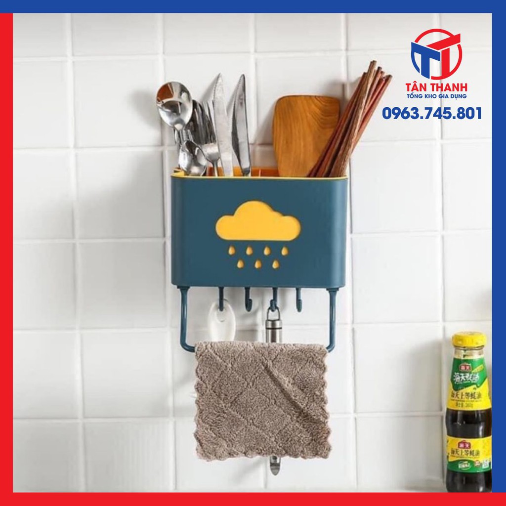 [ sale mùa hè] Hộp,Kệ để dao đũa muỗng dán tường TN27 .