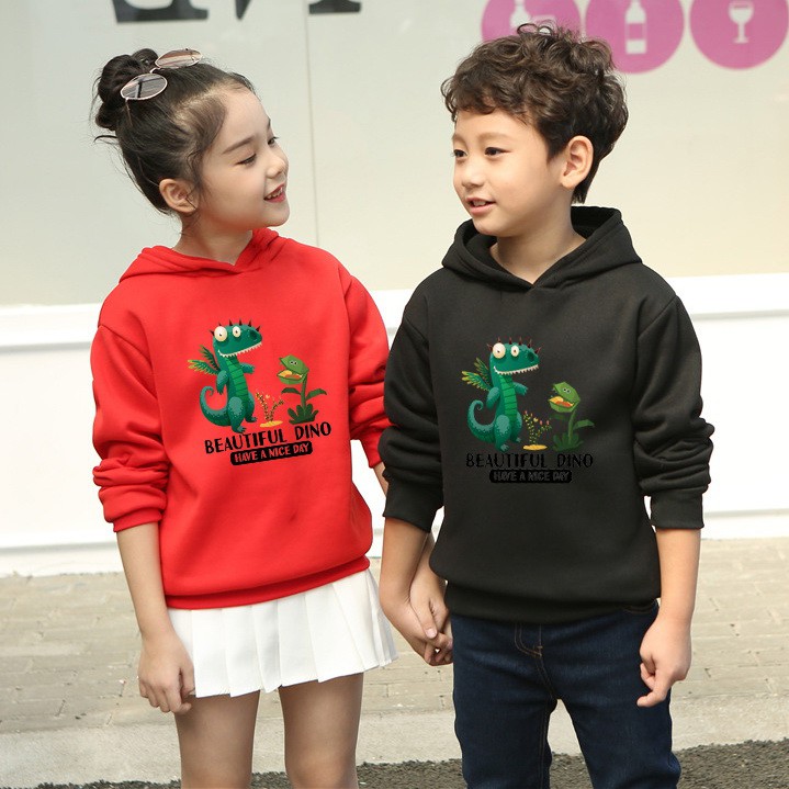 Áo Hoodie In Hình Khủng Long Đáng Yêu Cho Bé