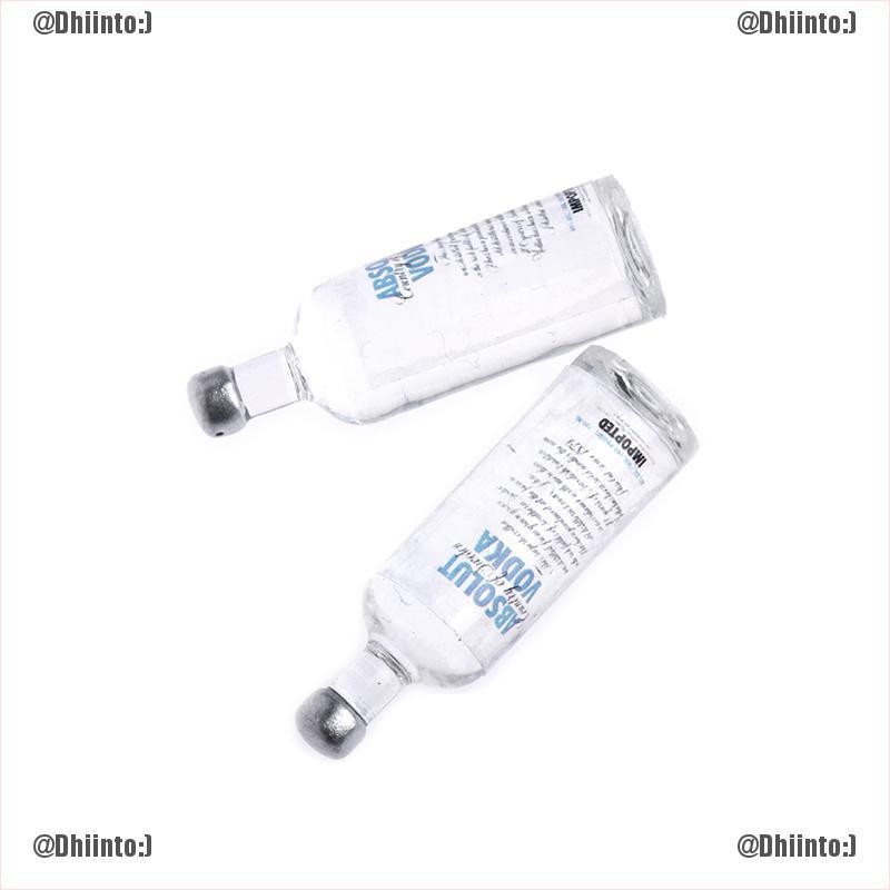 Set 2 chai rượu vodka mini vui nhộn tỉ lệ 1: 12 trang trí nhà búp bê