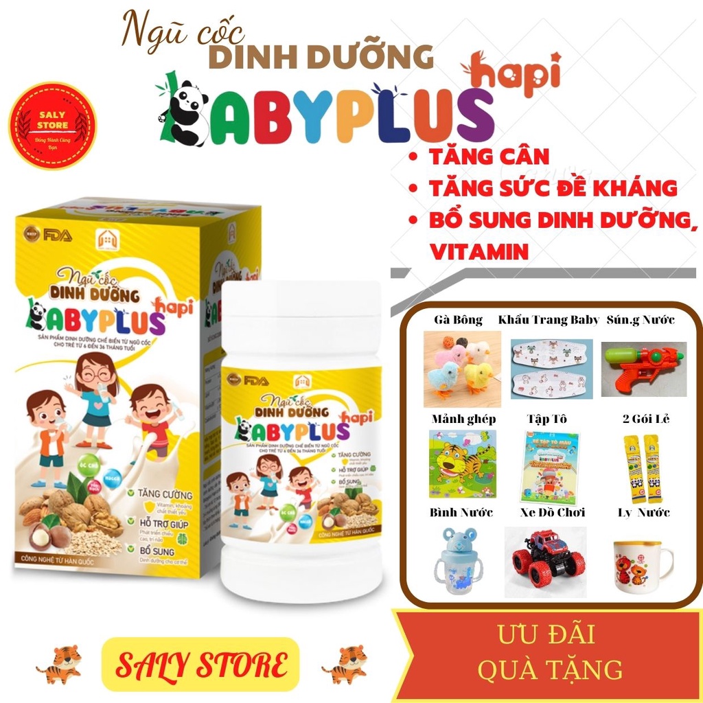 Ngũ Cốc Dinh Dưỡng Babyplus - Hapi, Giúp Tăng Cân, Tăng Chiều Cao ,Vitamin, Hết Táo Bón Tặng Kèm Quà
