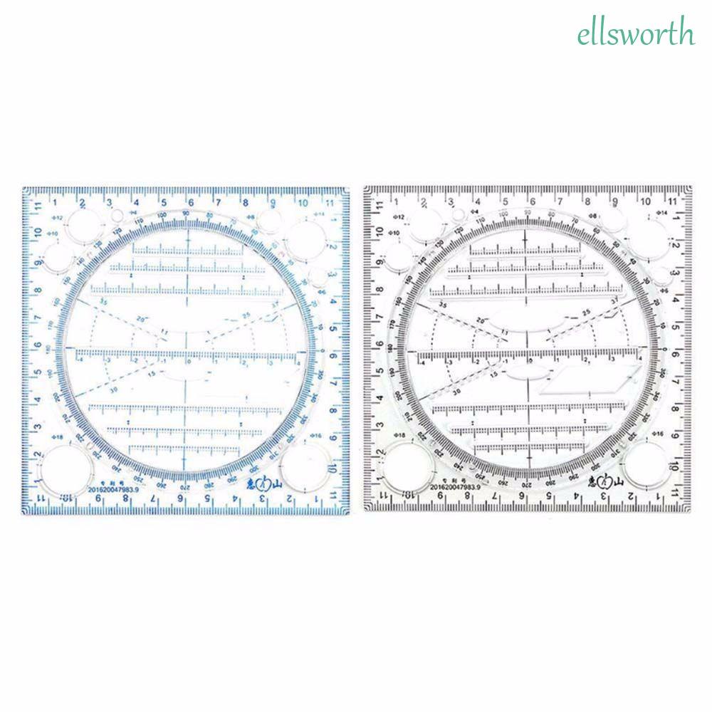 Thước kẻ mẫu hình tròn 3D 2 màu tùy chọn đa năng dành cho học sinh