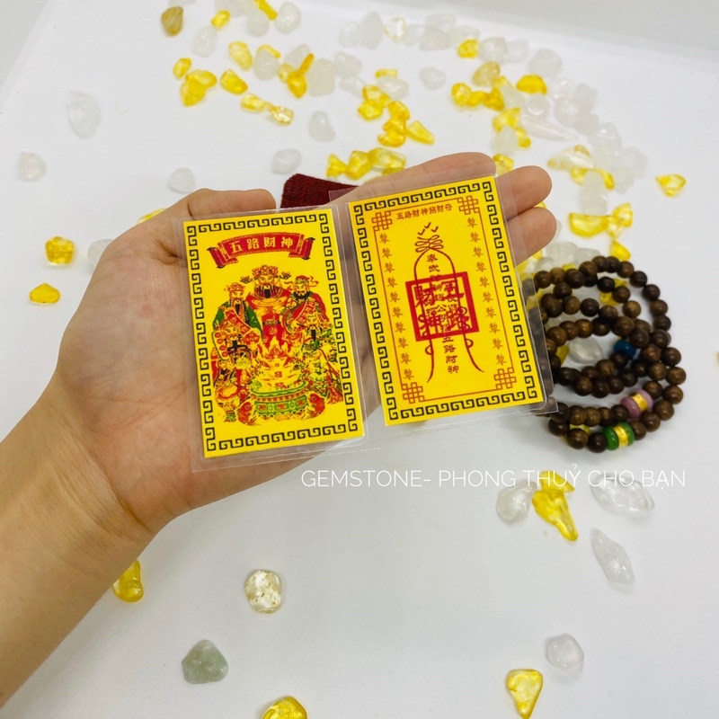 Ngũ Lộ Thần Tài Bản Ep Plastic siêu Bền, Mỏng - Để Ôp điện thoại, Ví tiền - Khai cung Tài, Mở cung Lộc