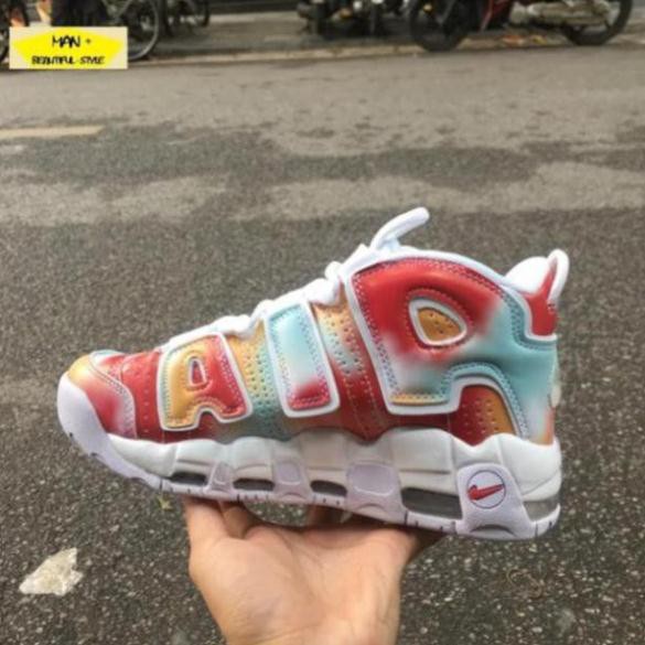 Sales (FULL BOX) giày thể thao AIR MORE UPTEMPO bảy sắc ✔️ 2020 💎 [ Real ] . *