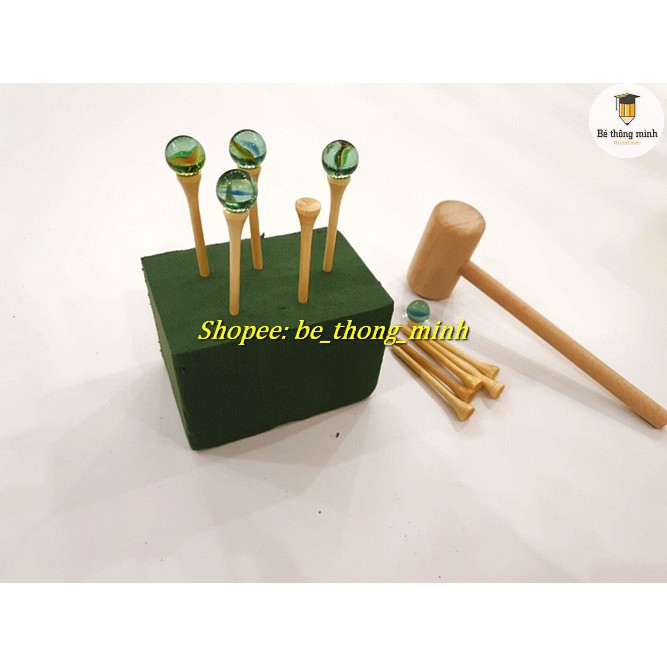 Đồ chơi BÚA ĐINH GỖ KÈM XỐP ĐÓNG ĐINH cho bé làm kỹ sư