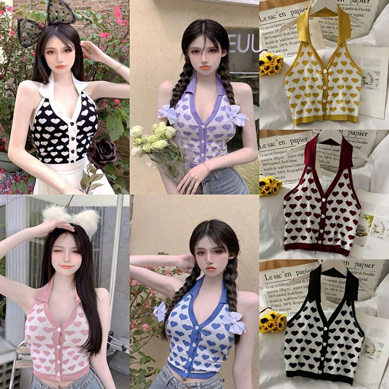 Áo len lửng cổ yếm quyến rũ thời trang cho nữ