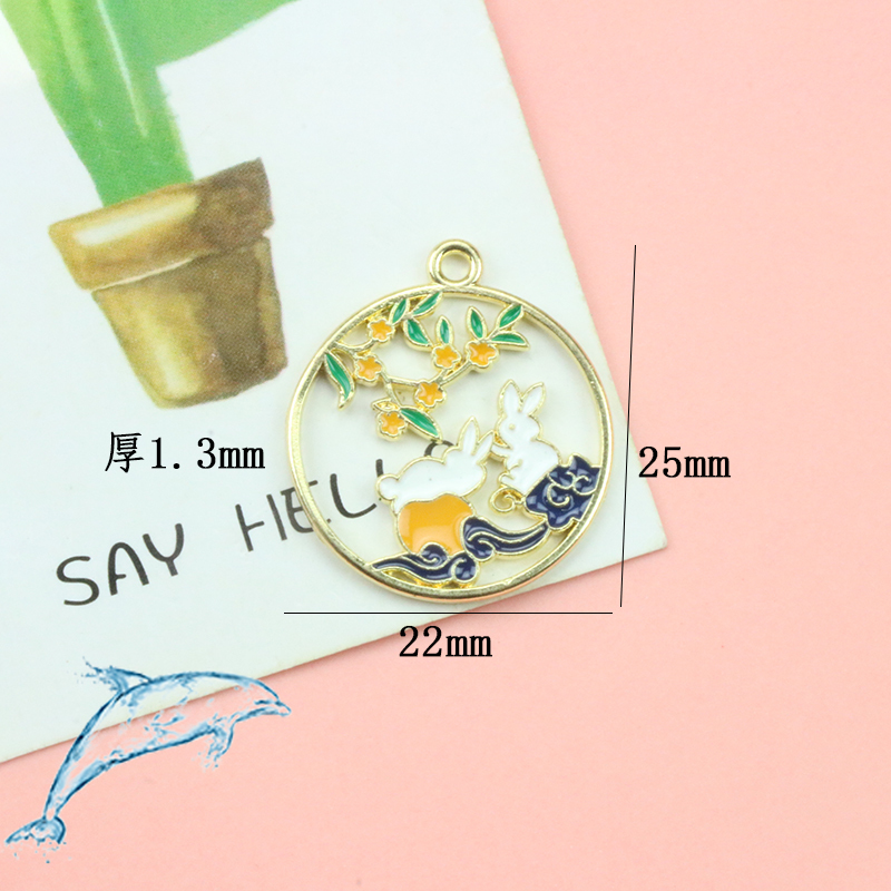 Móc Khóa Hình Thỏ Hoạt Hình handmade Bằng Hợp Kim diy