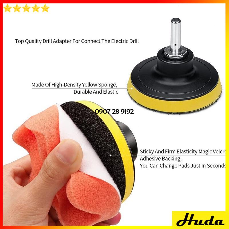 Bộ Phớt Đánh Bóng Xe ⚡️FREESHIP⚡️ Bông đánh bóng xe - Đầu Đánh Bóng Gắn Máy Khoan