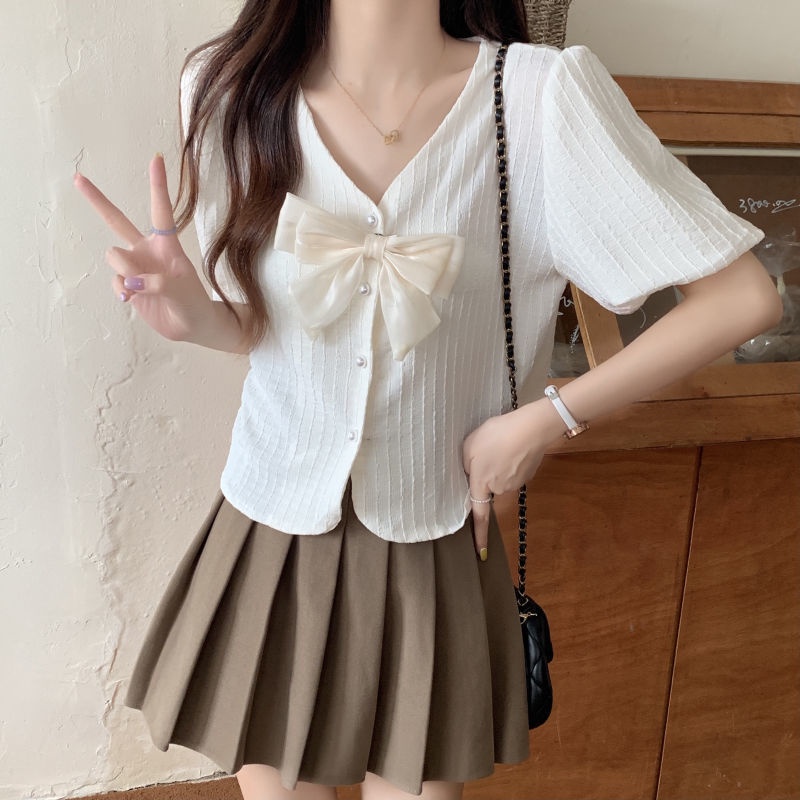 Đầm Nữ Cổ Chữ V Phong Cách Pháp Thời Trang Mùa Hè Mới