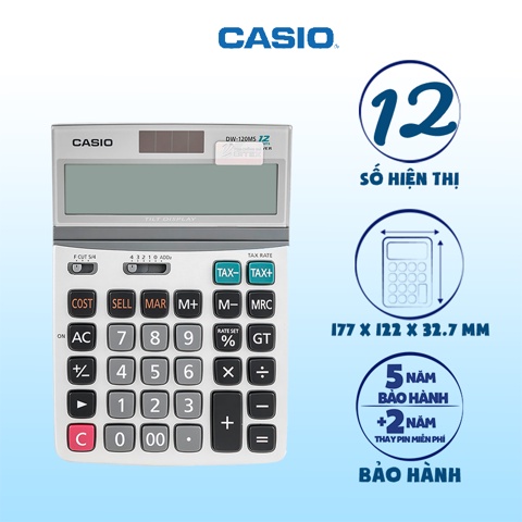 Máy tính CASIO DW 120MS chính hãng bảo hành 7 năm