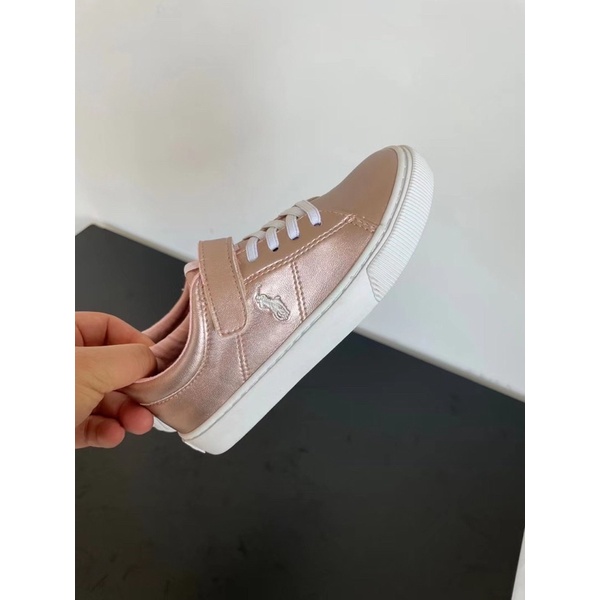 Giày thể thao bé gái PL  Giày Sneaker bé da Pu bóng đế cao su xuất dư 0922