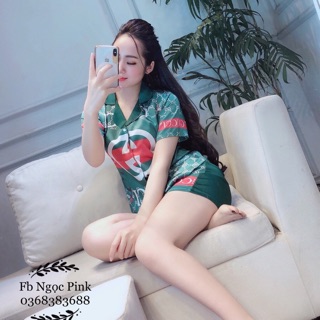 Pijama satin lụa cao cấp Sam