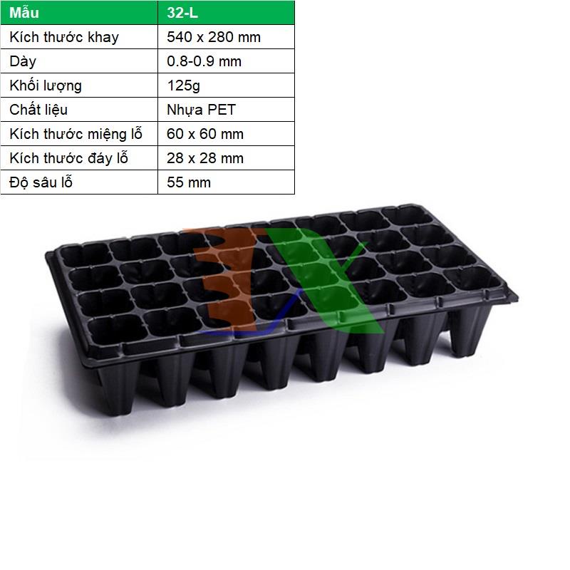 Hộp 150 khay ươm cây (Dày 1mm, nặng 120g), khay ươm hạt, vỉ ươm rau (32 lỗ)