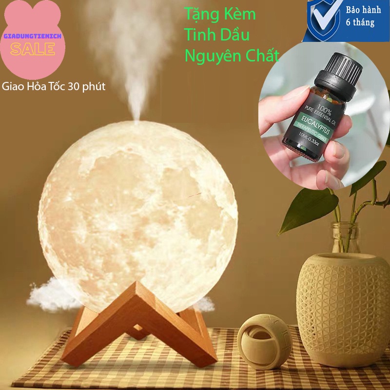 Máy Xông Tinh Dầu Mặt Trăng 880ml 3D  Máy khuếch Tán Phun Sương Tích Hợp Đèn Trang Trí Đèn Ngủ Thơm Phòng