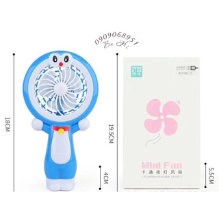 Quạt sạc mini cầm tay doremon